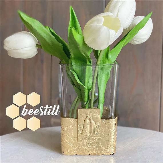 GOLD LEAF VASE THE VISITATION, MARY AND ELIZABETH EWTN Religious